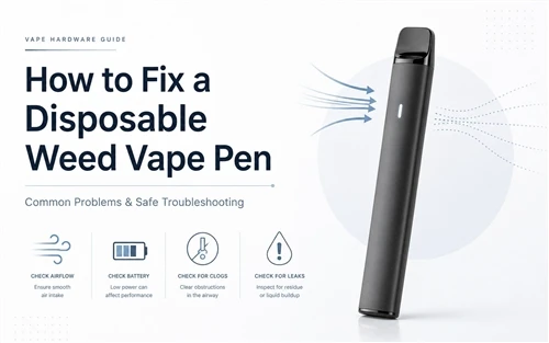 วิธีแก้ไขปากกา vape วัชพืชแบบใช้แล้วทิ้ง? ปัญหาทั่วไปและการแก้ไข